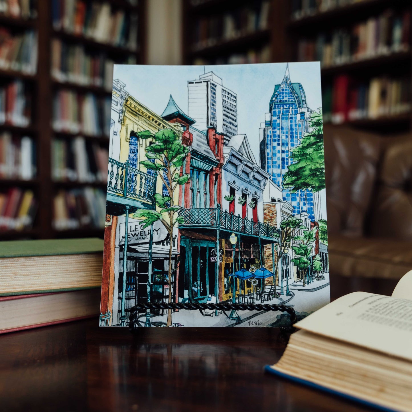 8"x10" Dauphin Street Watercolor Print by Megan Desko Art