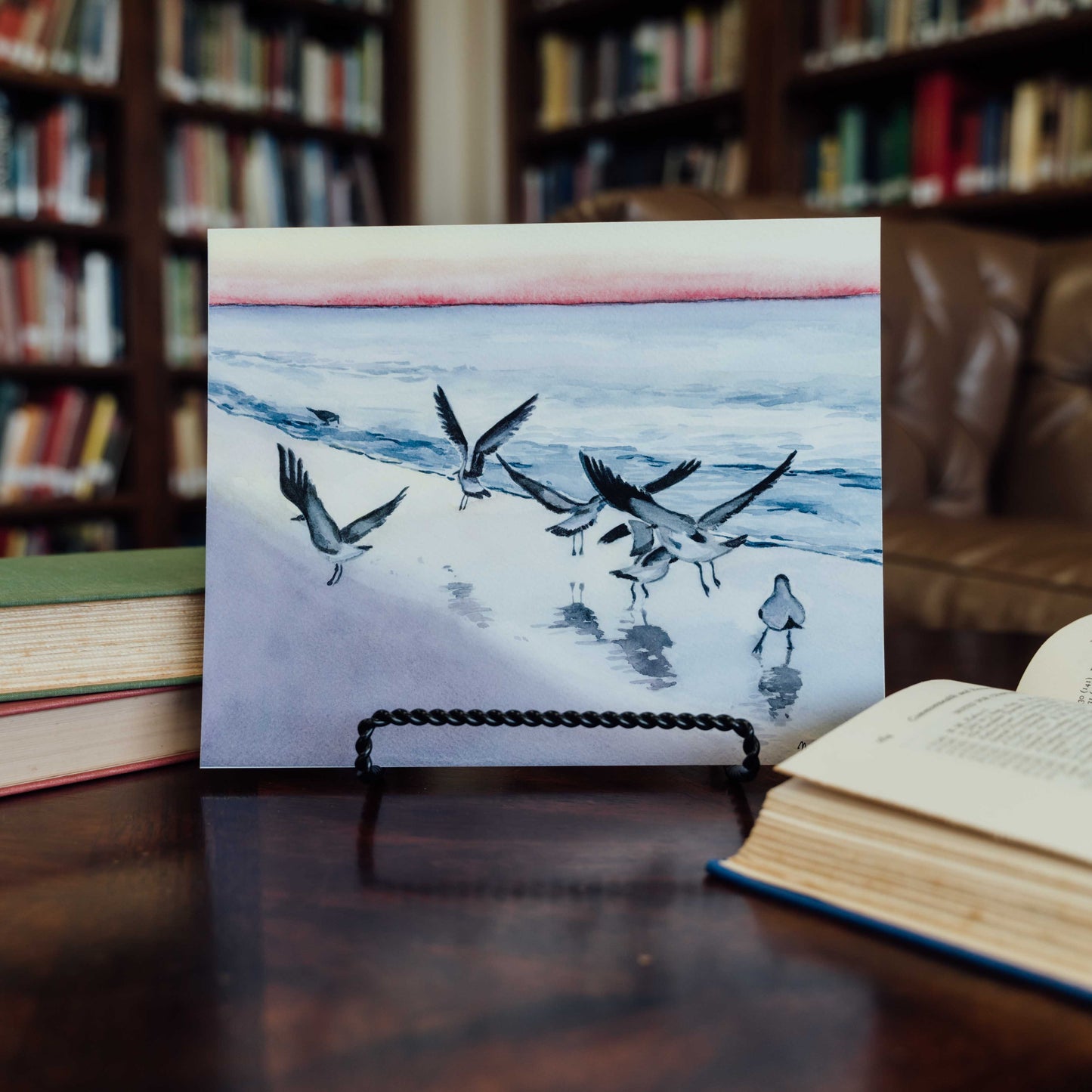 8"x10" Seagulls at Sunset by Megan Desko Art