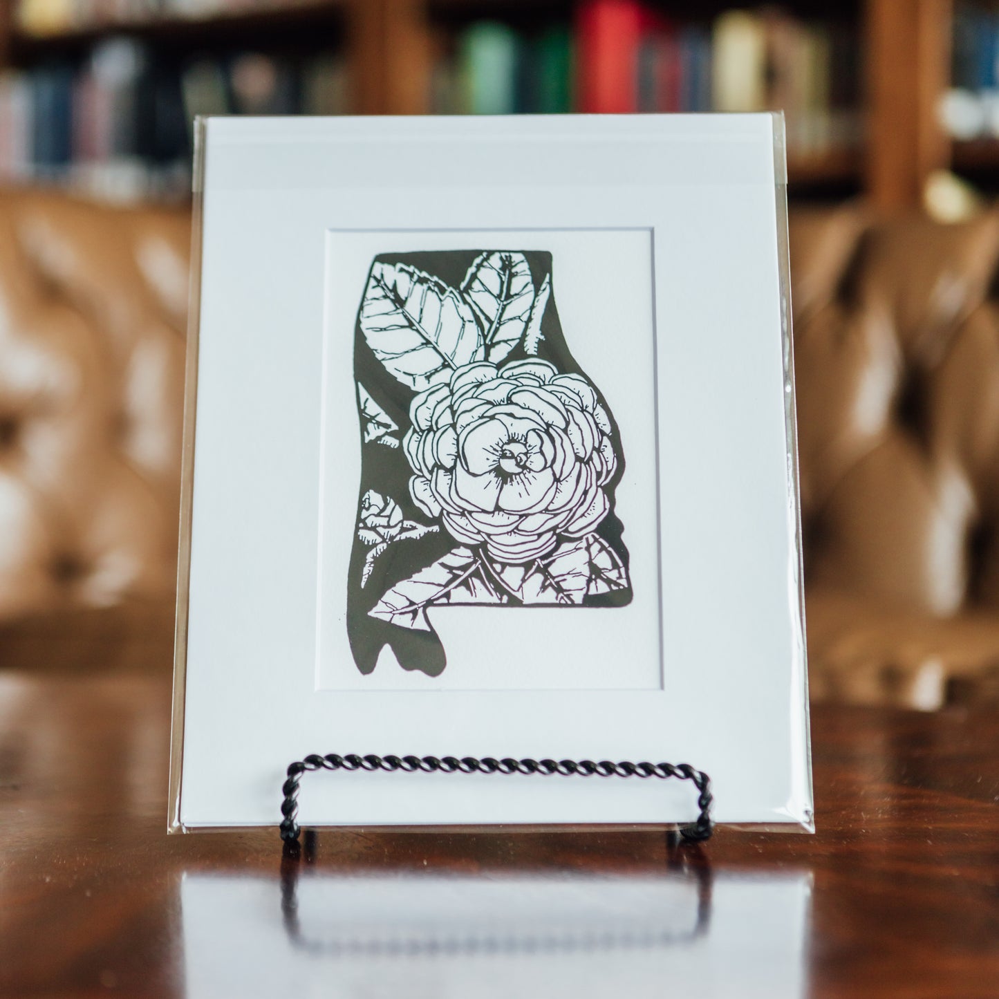 5"x7" Alabama Camellia Silhouette Print by Megan Desko Art