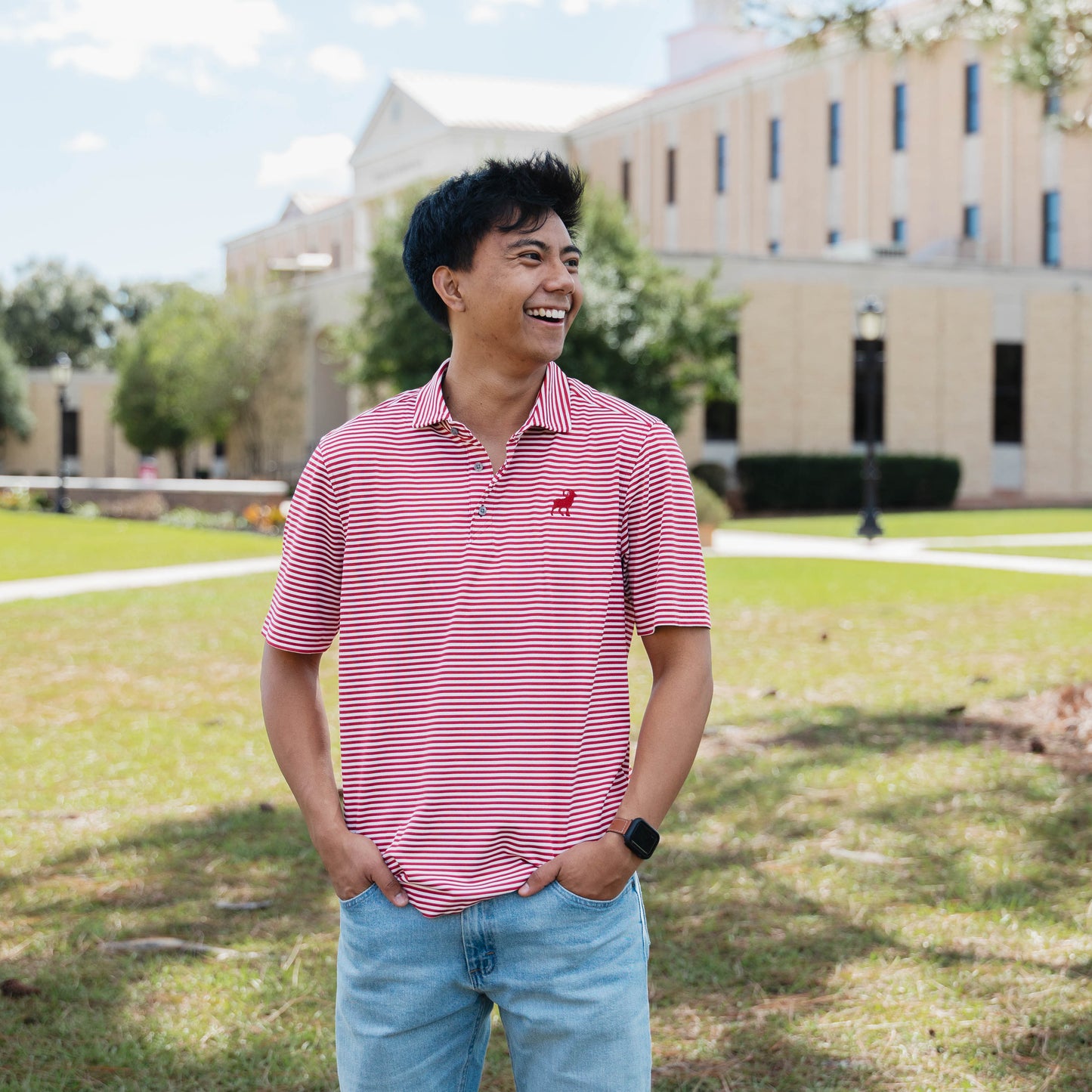Cutter & Buck Red Stripe Polo