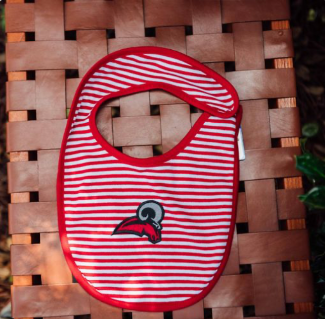 Striped Rams Baby Bib