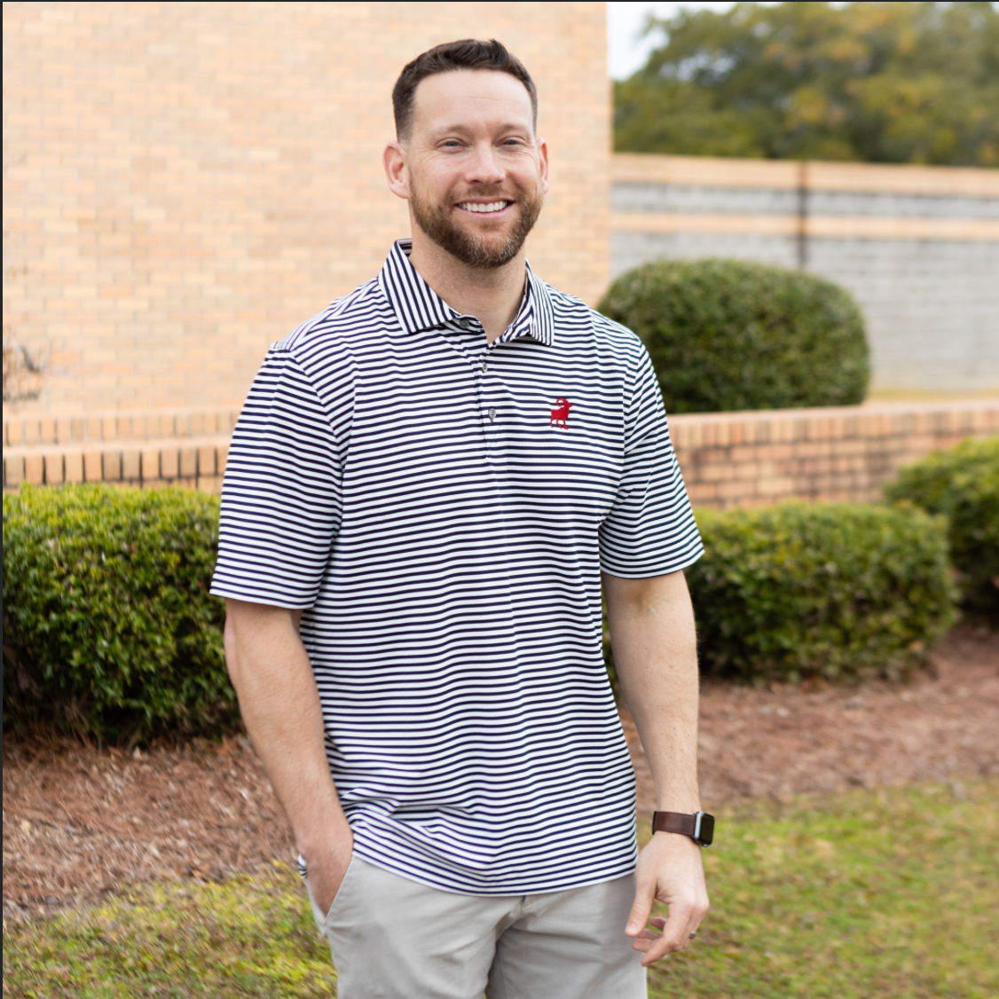 Cutter & Buck Navy Stripe Polo