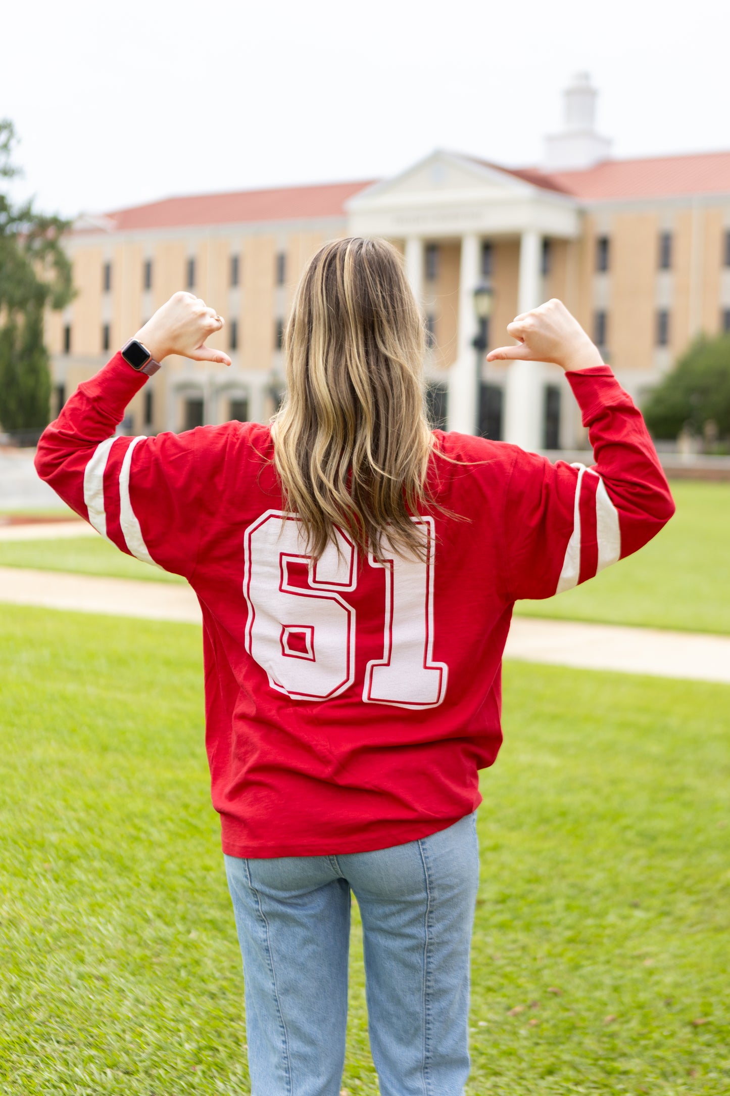 Ladies Varsity Long Sleeve Tee