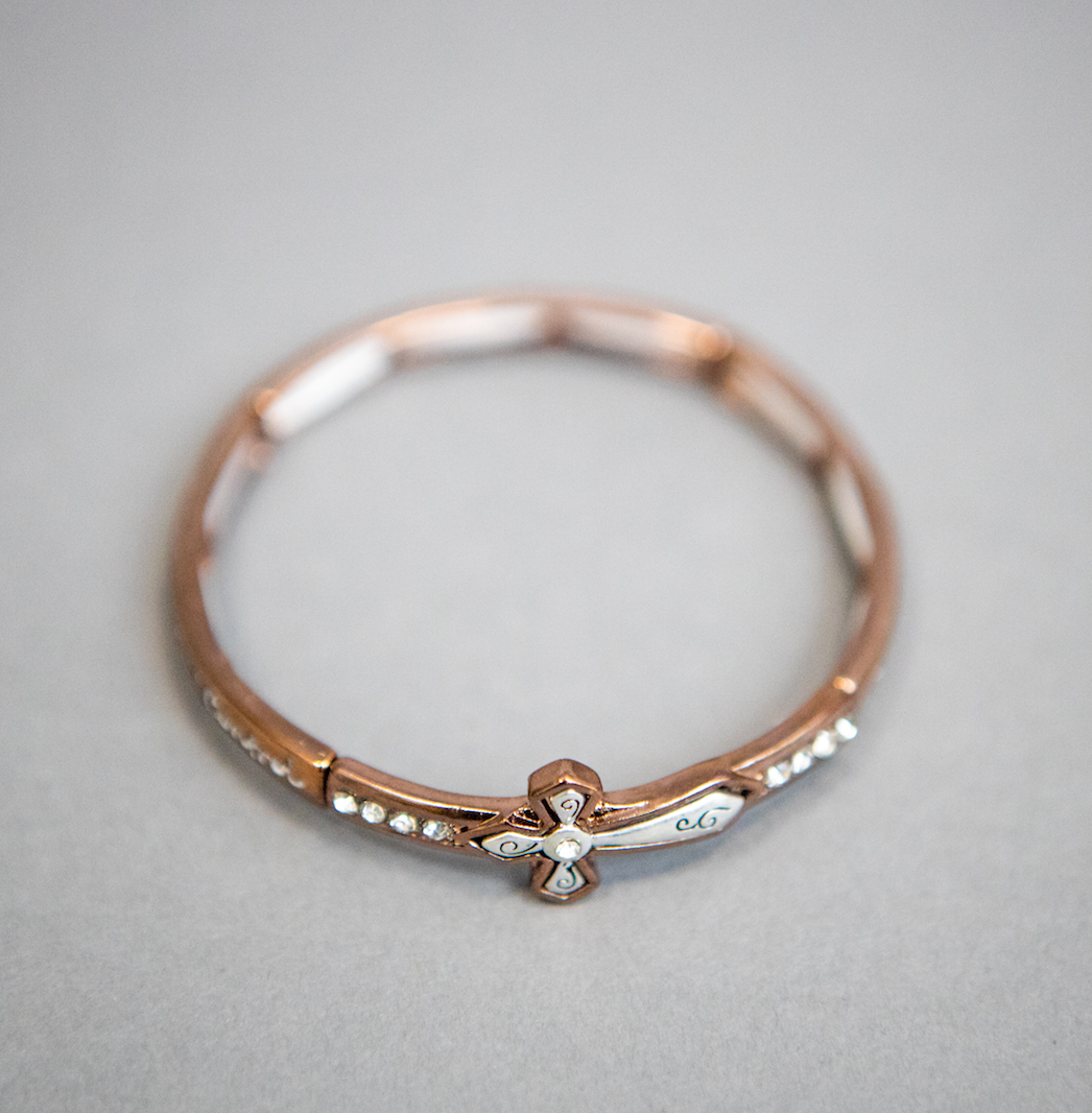 2-Tone Narrow Scripture Bracelet