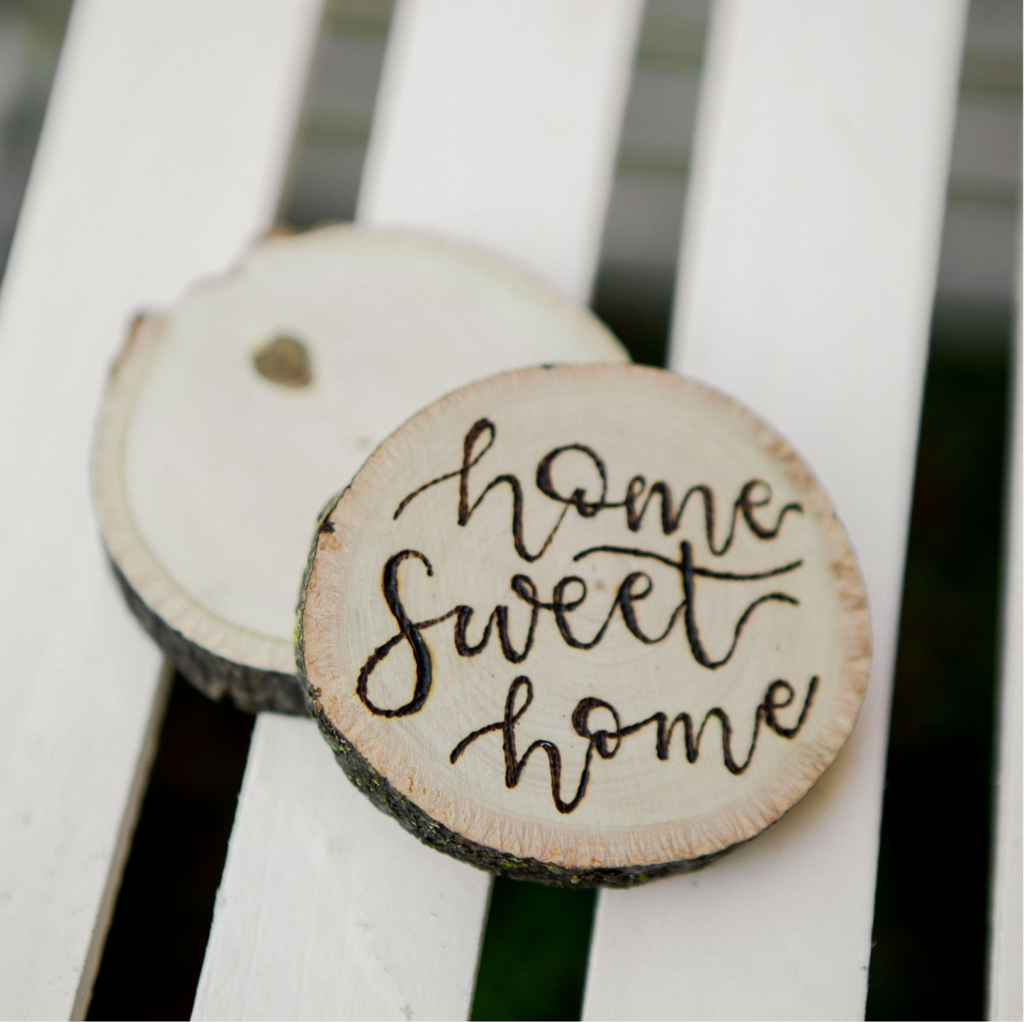 Small Wood Burned Coaster Set