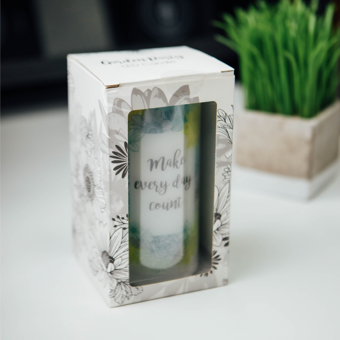 LED Candle Tall - Make Day Count