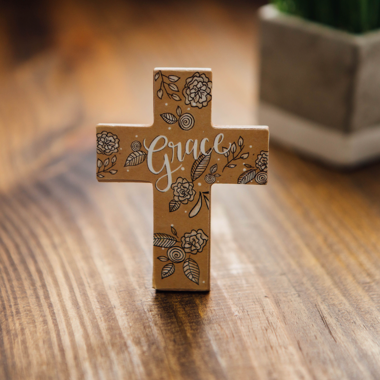 Spiritual Harvest Mini Easel Cross