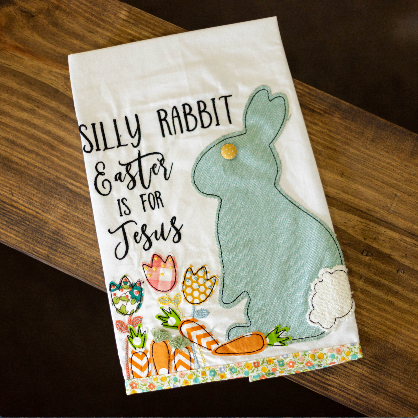 Silly Rabbit Carrot Patch Tea Towel