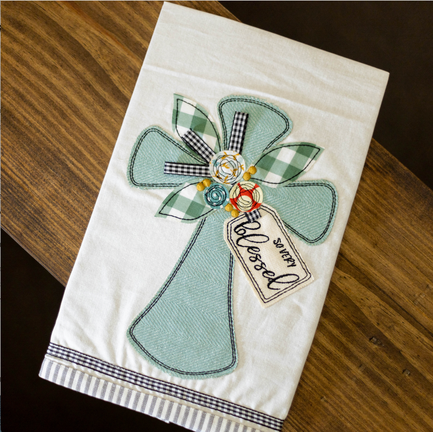 So Very Blessed Cross Tea Towel