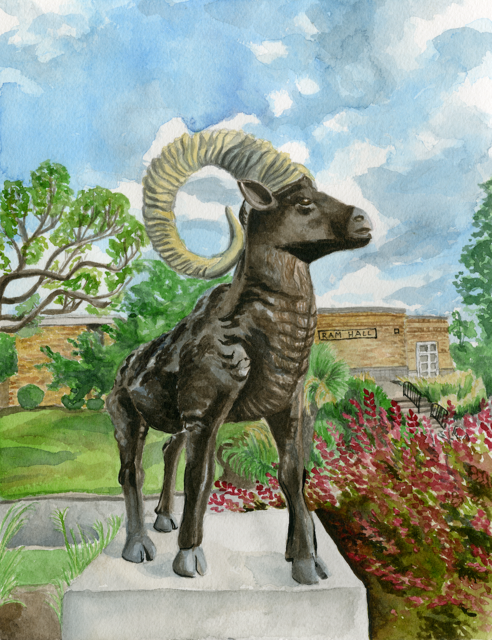 Ram Statue Print