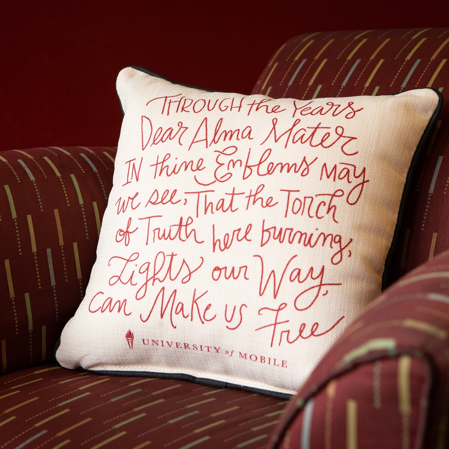 University of Mobile Alma Mater Pillow