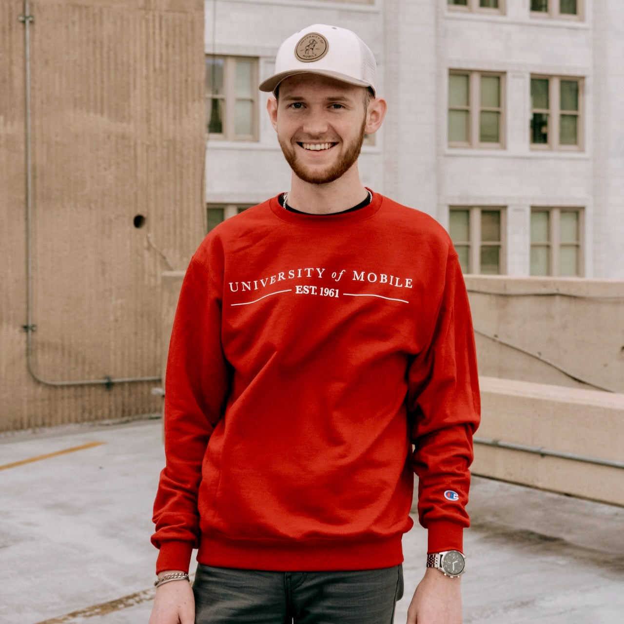 Red Champion Fleece Crew