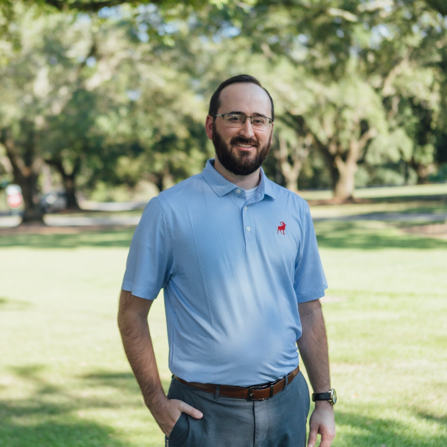 Cutter & Buck Pike Eco Polo in White/Tour Blue