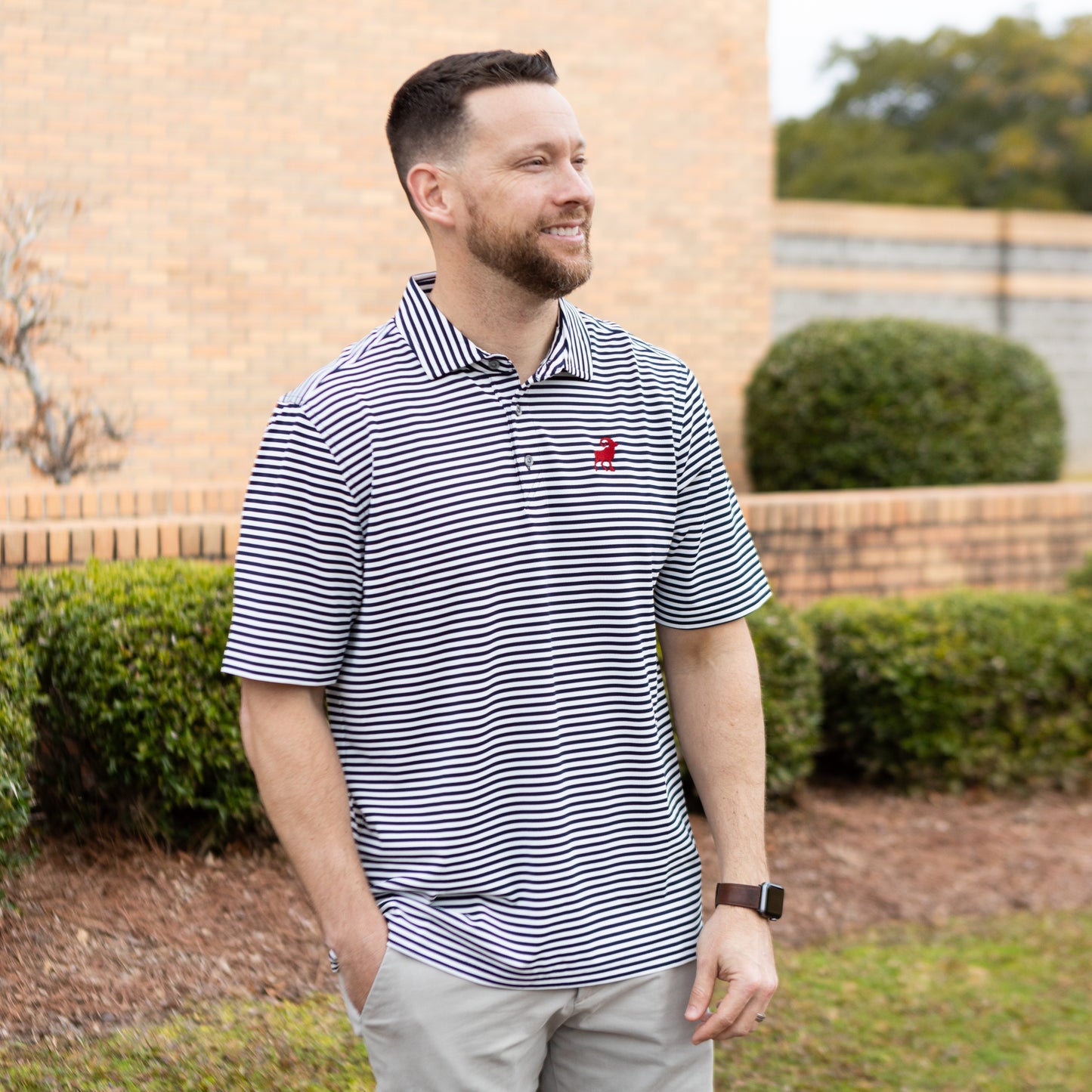 Cutter & Buck Navy Stripe Polo