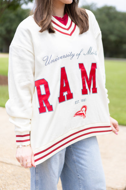 Ladies Letterman V-Neck Pullover