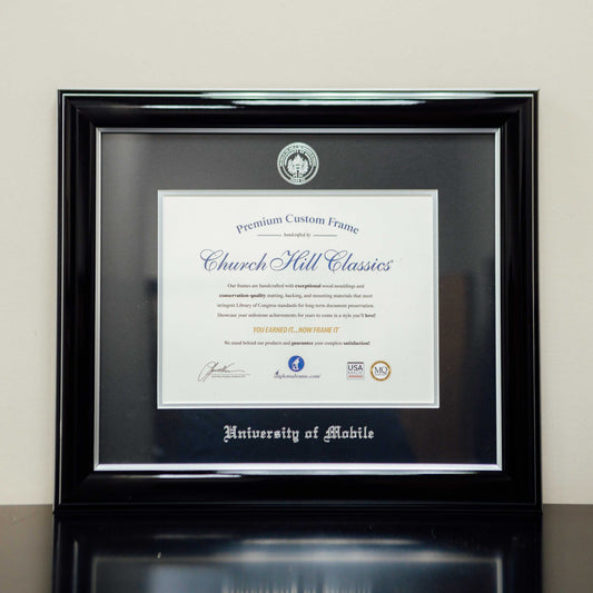 Diploma Frame Embossed Onyx Silver