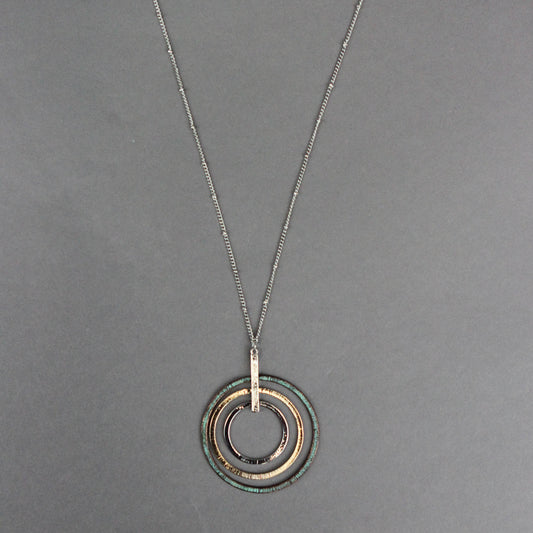 Tri-Tone Circle Pendant